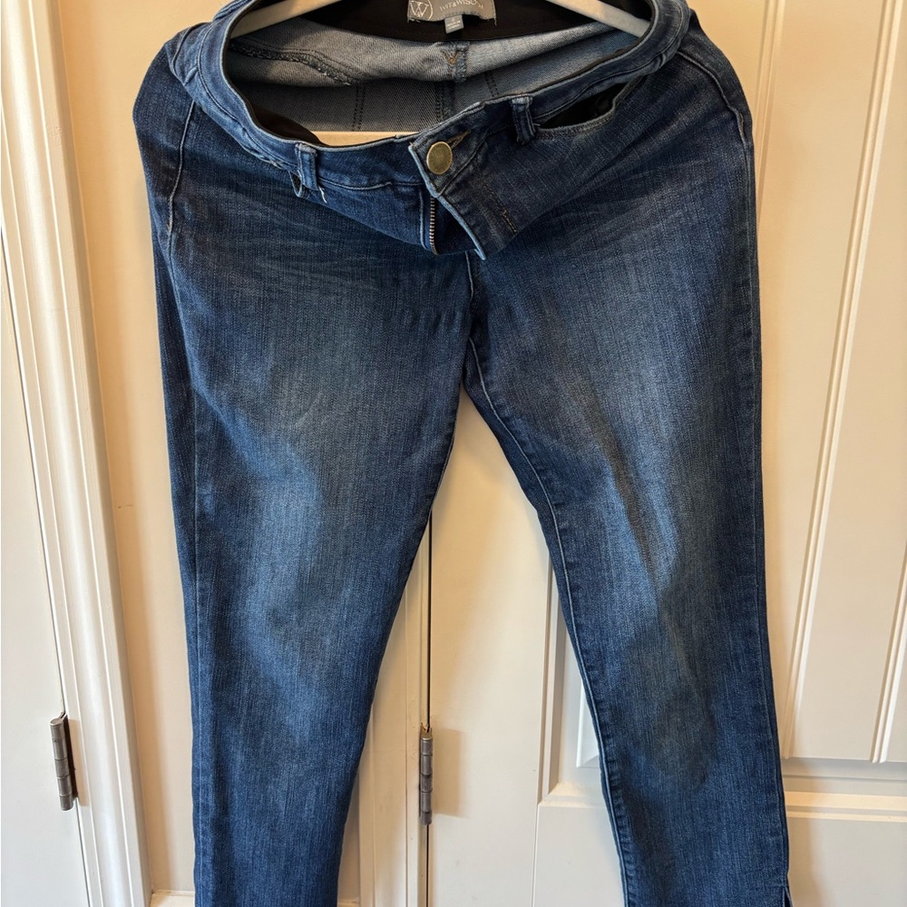 Wit & Wisdom Logan 'Ab'Solution High Waist Raw Hem Skinny Crop Jeans - size 6